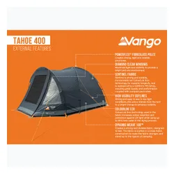 Namiot kempingowy 4-osobowy Vango Tahoe 400 deep blue