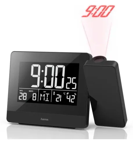 Zegar z projektorem Hama Plus Charge Czarny