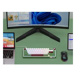 Klawiatura ROYAL KLUDGE R65 RGB Brown Switch Zielono-biało-czerwony