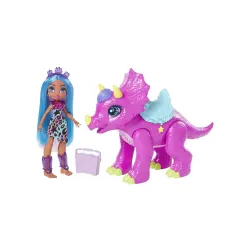 Mattel Mağarası Kulübü Tella + Müzikal Dinozor Partyceratops