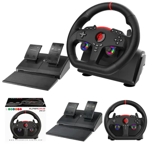 Kierownica Subsonic SuperDrive 270 GT z pedałami do PC, PS4, Xbox, Switch, Switch 2