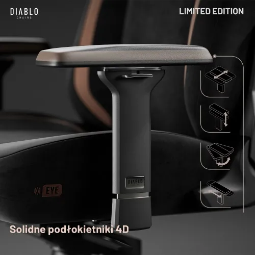 Fotel Diablo Chairs X-Eye 2.0 Ultra Gamingowy do 140kg Tkanina Czarny