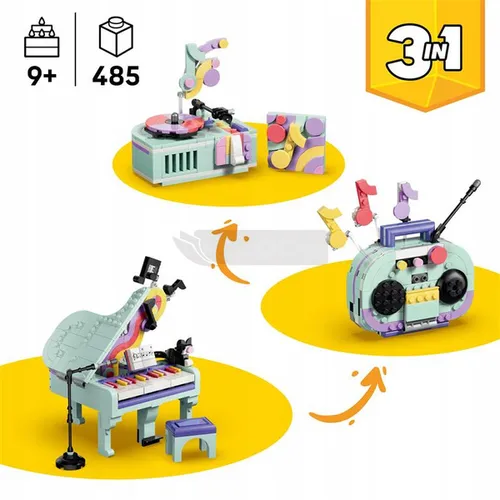 LEGO Creator 3w1 31392 Dekoracyjny fortepian z kotem, zestaw klocków 9+