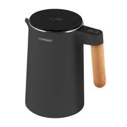 Czajnik elektryczny bezprzewodowy ze stali nierdzewnej CONCEPT DOUBLE WALL CIEMNOSZARY 1,5 l