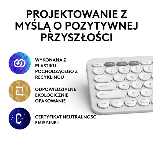 Klawiatura membranowa Logitech Pebble Keys 2 K380s - biały