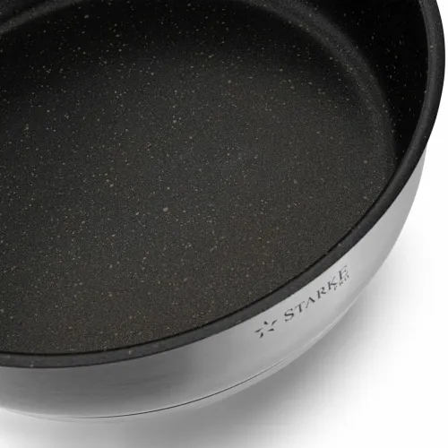 Patelnia na indukcję nierdzewna z pokrywką Starke Pro Varese 24 cm