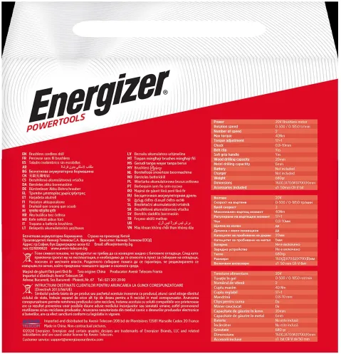 Wiertarko-wkrętarka ENERGIZER 3DR030