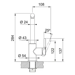 Bateria FRANKE Lina L 115.0693.230 Chrom
