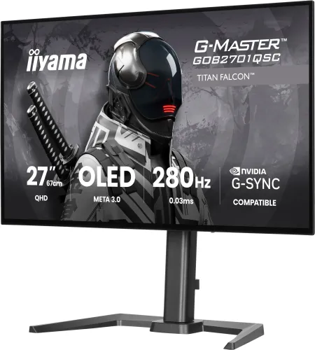 Monitor iiyama G-Master Titan Falcon GOB2701QSC-B1 27" 2K Tandem OLED 280Hz 0,03ms Gamingowy