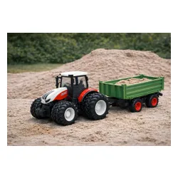 Interaktywny Traktor RC z Wywrotką Ciągnik z Przyczepą Zdalnie Sterowany Zestaw