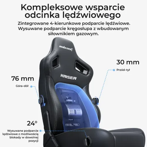 Fotel Anda Seat Kaiser 4 V2 XL Gamingowy do 150kg Tkanina Szary