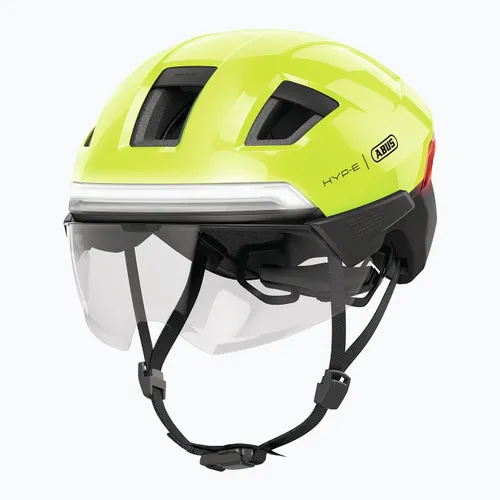 Kask rowerowy z kierunkowskazami ABUS Hyp-e Ace signal yellow