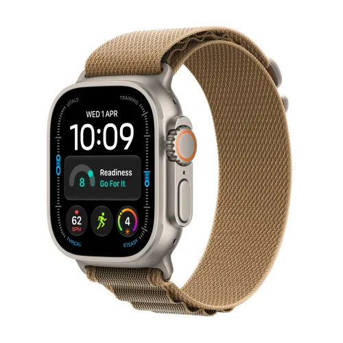 Apple Watch Ultra 4 GPS + Cellular koperta z tytanu Naturalna 49mm Opaska Alpine w kolorze pustyni Rozmiar M