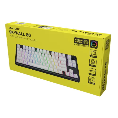 Klawiatura mechaniczna Hator Skyfall 80 Wireless Aurum Lemon Czarno-Szary