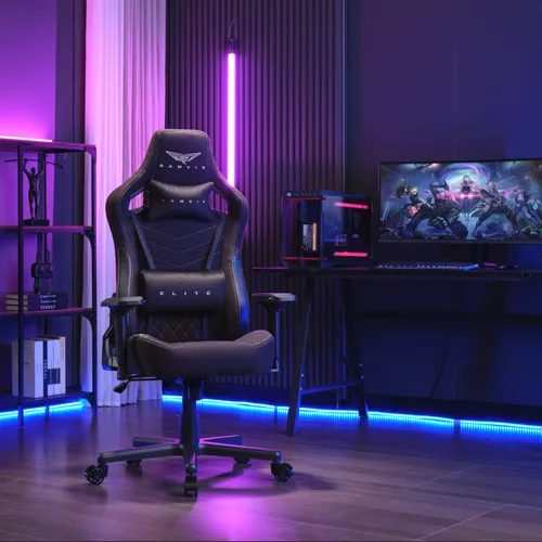 Fotel GAMVIS Elite 2.0 XL Basic Czarny (złote elementy)