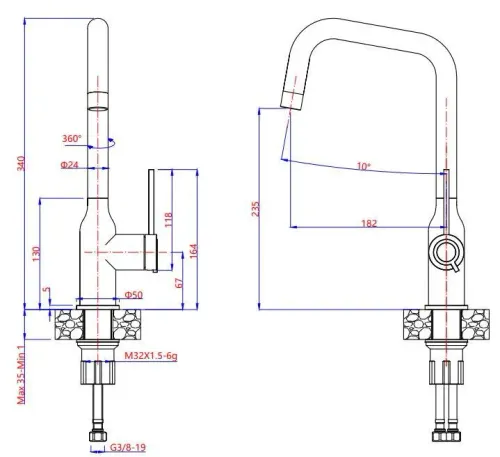 Bateria Quadron 3523501_BLMPVDG1 Natalie Czarny/Złoty Stal szlachetna