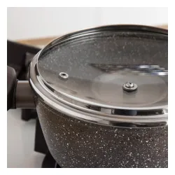 Garnek aluminiowy z pokrywką VALDINOX ROCK SZARY 1,8 l