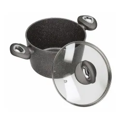 Garnek aluminiowy z pokrywką VALDINOX ROCK SZARY 3 l