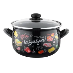 Garnek emaliowany z pokrywką EMALIA POLSKA PLESZEW LASAGNA 5,3 l