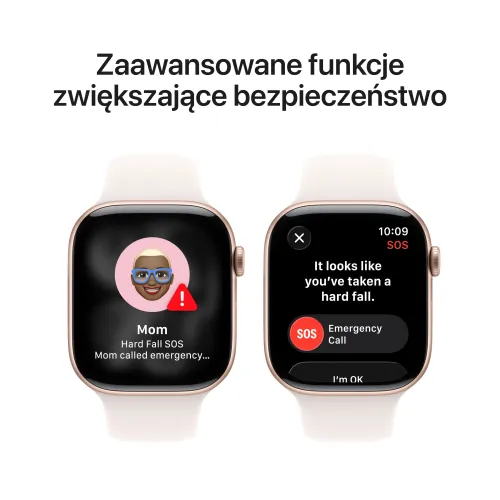 Apple Watch 11 GPS 42mm koperta z aluminium (różowe złoto) + pasek sportowy rozmiar M/L (łagodny róż)