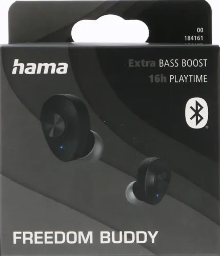 Słuchawki bezprzewodowe Hama Freedom Buddy Dokanałowe Bluetooth 5.3 Czarny