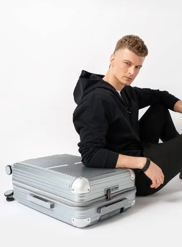 Walizka średnia Puccini Dallas - srebrny