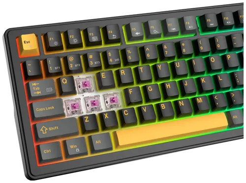 Klawiatura gamingowa White Shark Excalibur czarna KTT Wine Red RGB Hot-Swap