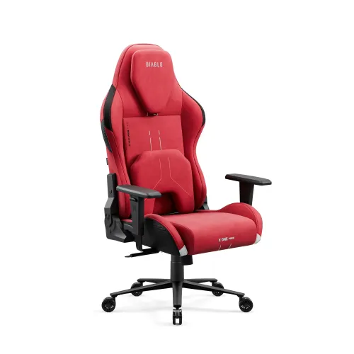 Fotel Diablo Chairs X.One Prime Normal Size Bloody Mary Gamingowy Do 140kg Tkanina Czerwony