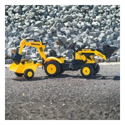 Falk Traktor Na Pedały Komatsu Z Łyżką Koparką I Przyczepą 2-5 Lat