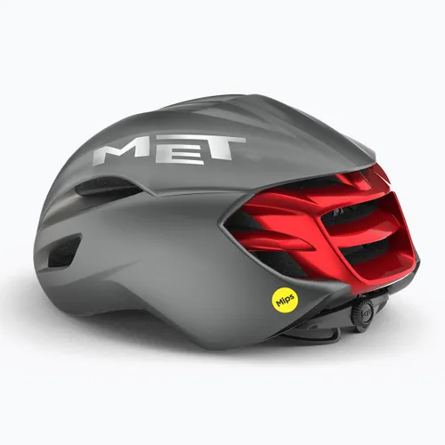 Kask rowerowy MET Manta MIPS dark slate/red matt