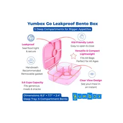 Lunchbox głęboki 5-komorowy Yumbox Go Bento Box - Sydney pink