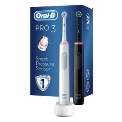 Oral-B Pro 3 3900 Duo Döner Diş Fırçası 2 adet Beyaz / Siyah