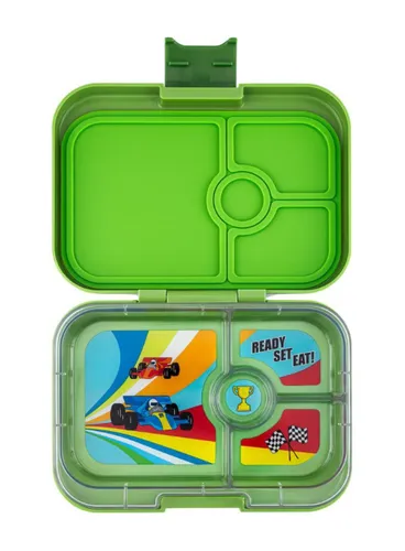 Yumbox Panino Çocuk Öğle Yemeği Kutusu 750 ml-matcha green / Yarış arabaları tepsisi