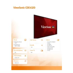 ViewSonic CDE4320 (monitor Digital Signage, TFL LCD, 43 cale, 4K, HDMI)