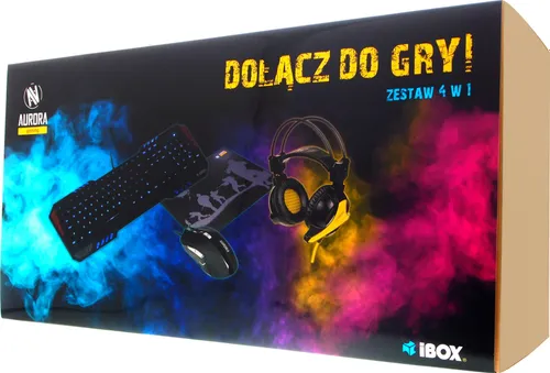 iBOX Aurora Gaming SET-1 + Słuchawki + Podkładka (IZGSET1)