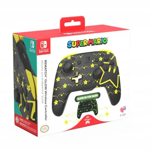 Pad PDP Rematch Glow in the Dark Super Star do Nintendo Switch Bezprzewodowy