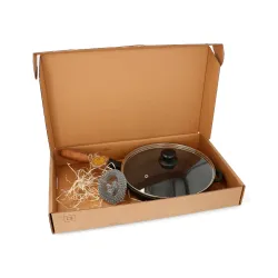 Patelnia żeliwna z pokrywką MAYSTERNYA WOOD 24 cm