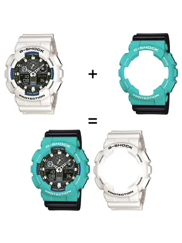 Casio Zegarek SET GA-100B-7AER + BEZEL 10410475 + PASEK 10347688
