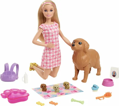 Lalka Barbie Narodziny piesków HCK75