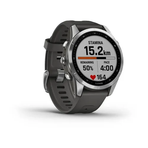 Smartwatch Garmin Fenix 7S srebrny z grafitowym paskiem (010-02539-01)