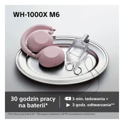 Słuchawki bezprzewodowe Sony WH-1000XM6 ANC Nauszne Bluetooth 5.3 Różowy