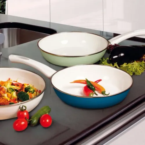 RIESS Nouvelle Aquamarin 1 l morski - garnek emaliowany z pokrywą