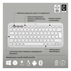 Klawiatura membranowa Logitech Pebble Keys 2 K380s - biały