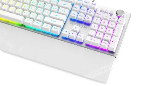 Klawiatura membranowa Krux Frost Silver-White RGB Biały