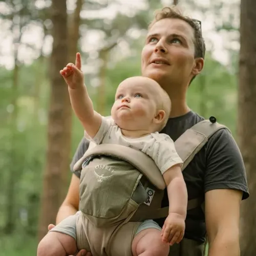 Nosidełko turystyczne Osprey Poco Soft Child Carrier LT tan concrete