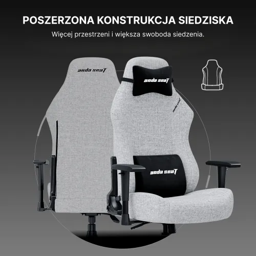 Fotel Anda Seat Luna L Pink Fabric Gamingowy do 100kg Tkanina Różowy