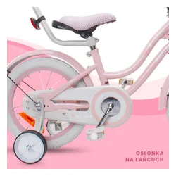 Rower dziecięcy SUN BABY Heart Bike Silver Moon 14 cali dla dziewczynki Różowy