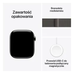 Apple Watch 11 GPS + Cellular 46mm koperta z tytanu (łupek) + bransoleta mediolańska rozmiar M/L (łupek)