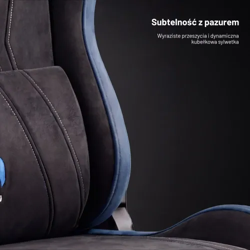 Fotel Diablo Chairs X-Horn 2.0 Normal Size Night Blue Gamingowy do 140kg Tkanina Czarno-Niebieski