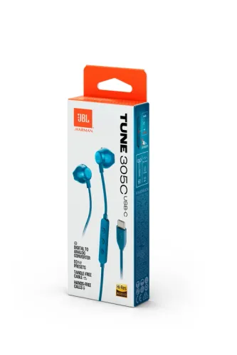 Słuchawki przewodowe JBL Tune 305C USB-C Douszne Niebieski